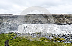 Spectacular Dettifoss waterfall in Iceland in summer