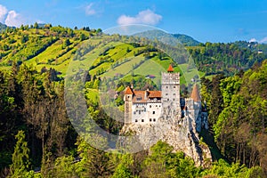 Spectacular Dracula castle near Brasov, Bran, Transylvania, Romania, Europe photo