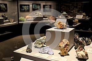 Spectacular exhibit showcasing a fraction of minerals discovered and displayed at the New York State Museum,Albany,New York,2015