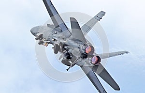 Spectacular F-18 Hornet full afterburner takeoff photo