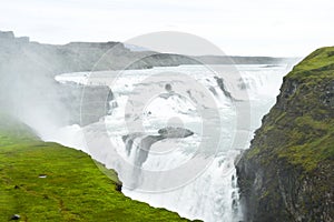 Spectacular Gullfoss waterfall south of Iceland in Europe