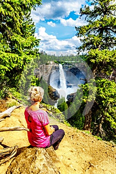 Spectacular Helmcken Falls in Wells Gray Provincial Park in BC Canada