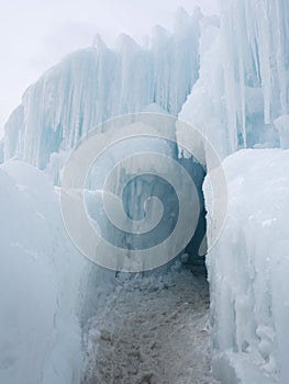 Spectacular ice carved tunnel formation