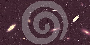 Vibrant Spiral Galaxies in Cosmic Nebula Good Resolution Stock Photo