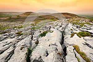 Spectacular landscape in the Burren region of County Clare, Ireland.