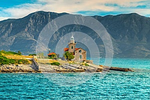 Spectacular lighthouse on the rocky seashore, Sucuraj, Hvar island, Croatia photo