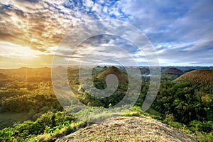 Spectacular look at the chocolate hills, Bohol, Philippines