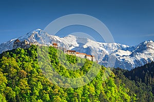 Spectacular medieval citadel in Rasnov city, Brasov region, Transylvania, Romania