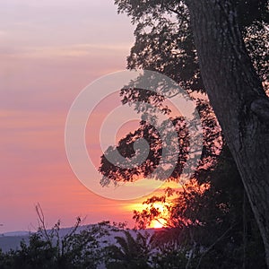 Spectacular multi-color sunset