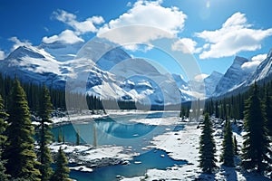 Spectacular panorama of the Canadian Rockies in