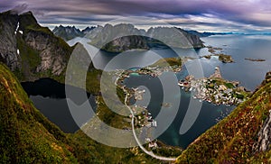 Spectacular Panorama from Reinebringen over Reine Town