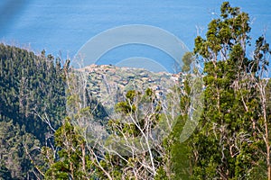 Spectacular panoramic view of Funchal, capitol of Madeira from mountain top. photo