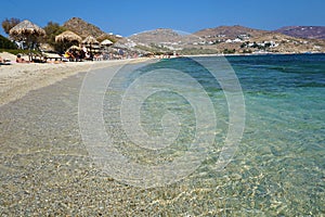 Spectacular panoramic view of Kalafatis Beach in Mykonos