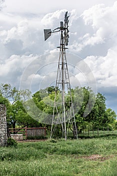 Spectacular picture of windmill on Texas ranch photo