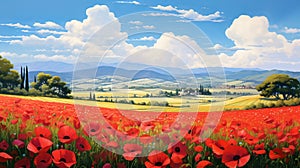 Spectacular Poppy Field Art Inspired By Makoto Shinkai And Jacek Yerka