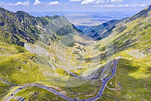 Spectacular road , aerial summer landscape in mountains