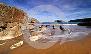 Spectacular rock formations on the coast of Cantabria, Spain photo