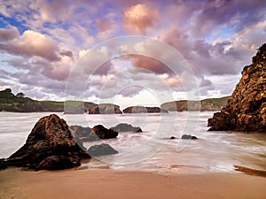 Spectacular rock formations on the coast of Cantabria, Spain