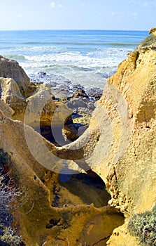 Spectacular rock formations in Praia Da Gale