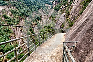 Spectacular rock wall in Sanqingshan