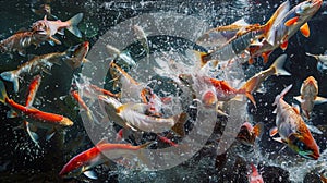 Spectacular salmon run thousands of fish leaping upstream in a photorealistic starlight masterpiece