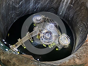 Spectacular salt mine in Turda county, Romania