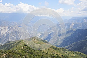 Spectacular scenery of the Colombian Andes: panoramic view of Chicamocha canyon