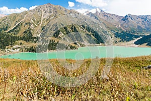 Spectacular scenic Big Almaty Lake ,Tien Shan Mountains in Almaty, Kazakhstan,Asia