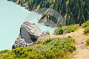 Spectacular scenic Big Almaty Lake ,Tien Shan Mountains in Almaty, Kazakhstan,Asia