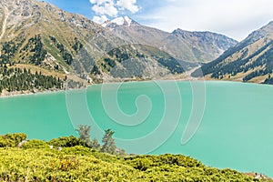 Spectacular scenic Big Almaty Lake ,Tien Shan Mountains in Almaty, Kazakhstan,Asia