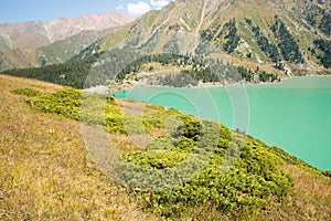 Spectacular scenic Big Almaty Lake ,Tien Shan Mountains in Almaty, Kazakhstan,Asia