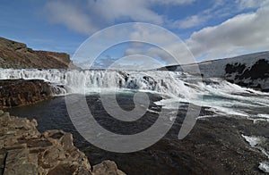 Spectacular Scenic Views of Gullfoss in Iceland