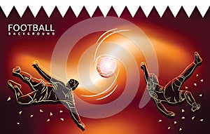 Spectacular soccer competition background illustration. for flyers, posters, pamphlets and others. vector