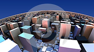 Spectacular sphere in front of multicolor background.3d render