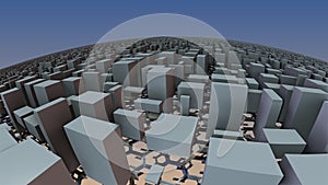 Spectacular sphere in front of multicolor background.3d render