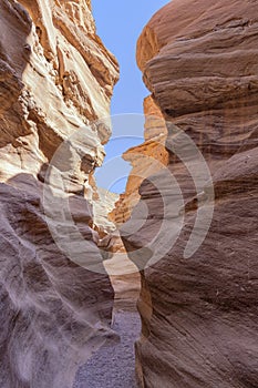 Spectacular Stone Walkway in the Red Slot Canyon. Travel