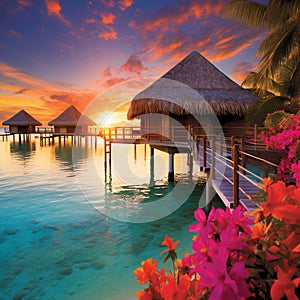 Spectacular Sunrise at Bora Bora