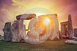 Spectacular Sunrise over Stonehenge, England photo