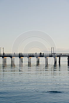 Spectacular sunset on the ocean pier