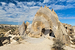 Spectacular teeth-like rock formations near Cappadocia