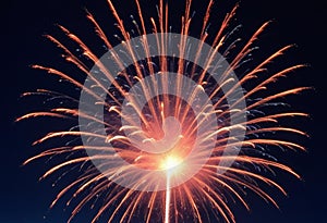 Spectacular Twilight Fireworks Display: Intricate Patterns and Vibrant Colors for Independence Day\