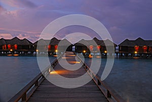 Spectacular Twilight in one of the islands at Maldives photo