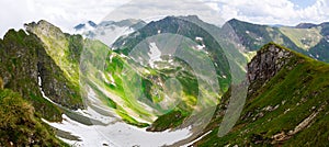 spectacular view from above of a valley in fagaras mountains