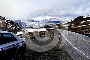 Spectacular view at Beartooth Highway Summit, Wyoming. A Drive of incredible beauty. Yellowstone. Road trip.