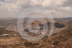 Spectacular view from the Cerro de la Bufa hiking area onto Guanajuato, Mexico photo