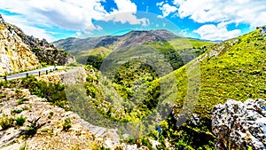 Spectacular view of Franschhoek Pass which runs along Middagskransberg between Franschhoek and Villiersdorp in the Western Cape