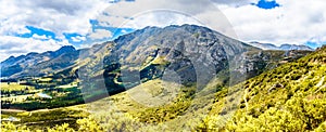 Spectacular view of Franschhoek Pass which runs along Middagskransberg between Franschhoek and Villiersdorp in the Western Cape