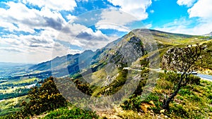 Spectacular view of Franschhoek Pass which runs along Middagskransberg between Franschhoek and Villiersdorp in the Western Cape