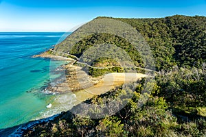 Spectacular view of the Great Ocean Road section near Lorne, Victoria, Australia