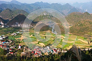 Spectacular view at Heaven`s gate, Quan Ba pass, north Vietnam..